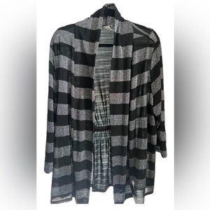 Moa Moa Lightweight Striped Cardigan Sweater Size 3X